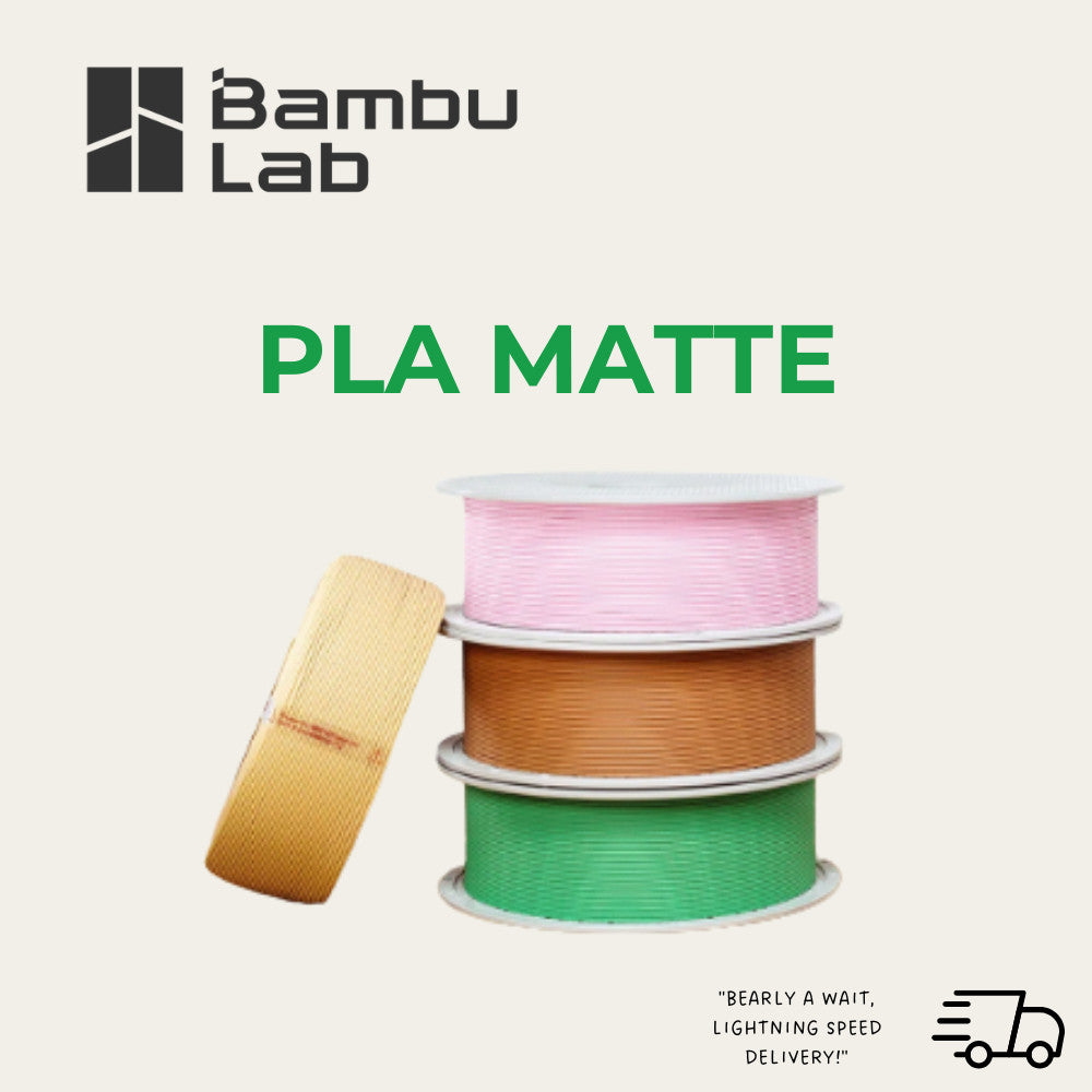 Bambu Lab PLA Matte Filament 1KG RFID Smart Spool | AMS Compatible | X1C P1P A1 | Local SG Ready Stock